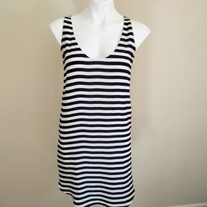 Loft Black & White Lined Sleeveless Dress XS